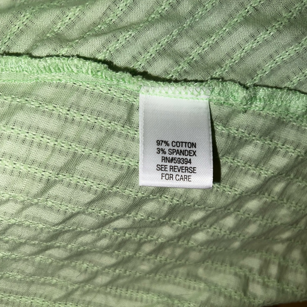 3/$15 Sonoma Green Textured Button Down Short Sleeve Top Size L - Picture 7 of 8
